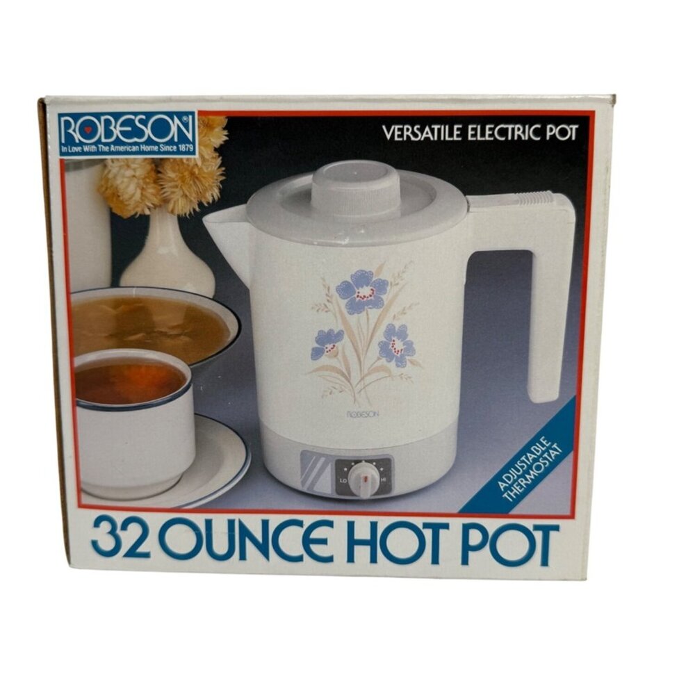 Robeson 32 Ounce Electric Hot Pot Adjustable Thermostat For Beverages Foods Gift